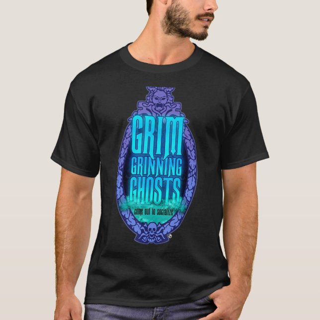 Grim Grinning Ghost Haunted Socialise Tee for Men  (Front)
