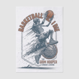Grim Hooper Skeleton Basketball Urban Legend Tissue Paper