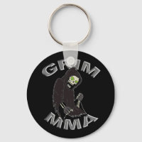 Grim MMA logo black keychain
