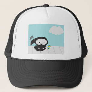 Grim Reaper and Flower Trucker Hat