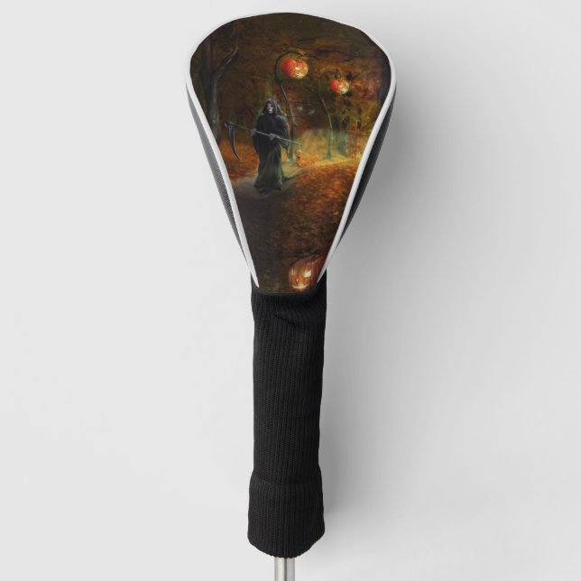 Grim Reaper and pumpkins Golf Head Cover (Front)