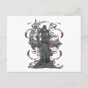 Grim Reaper Awaits Postcard