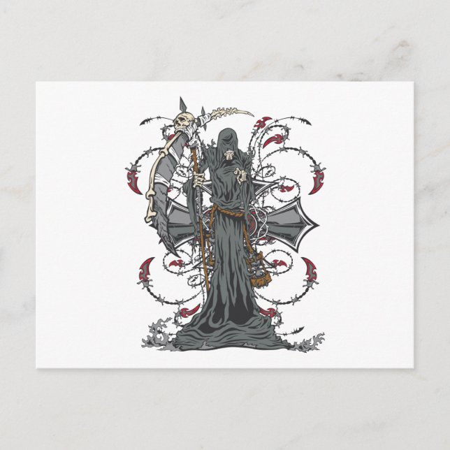 Grim Reaper Awaits Postcard (Front)