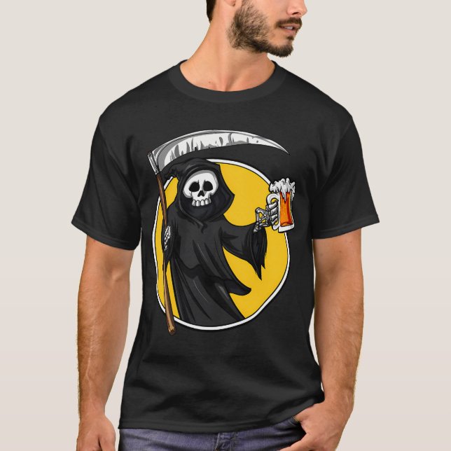Grim Reaper Beer Party T-Shirt (Front)
