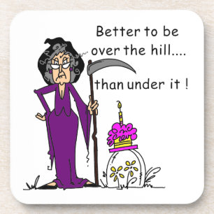 Grim Reaper Birthday Humor Coaster