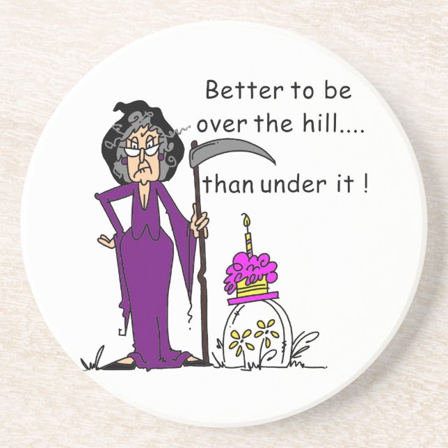 Grim Reaper Birthday Humour Coaster (Front)