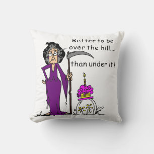 Grim Reaper Birthday Humour Cushion
