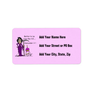 Grim Reaper Birthday Humour Label