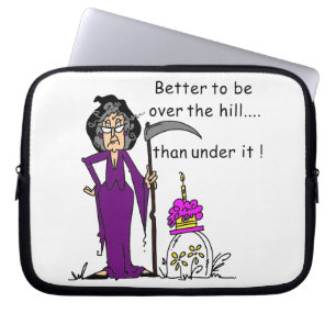 Grim Reaper Birthday Humour Laptop Sleeve