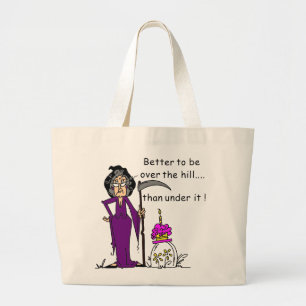 Grim Reaper Birthday Humour Large Tote Bag