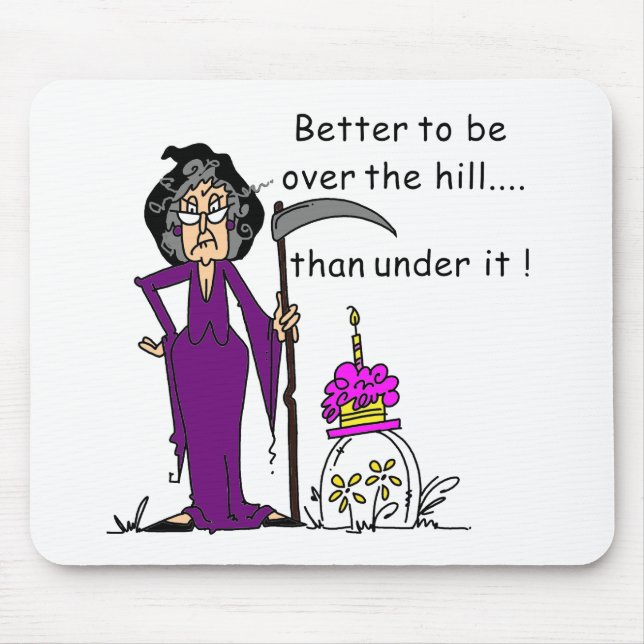 Grim Reaper Birthday Humour Mouse Mat (Front)