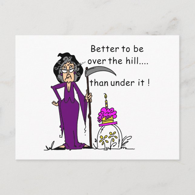 Grim Reaper Birthday Humour Postcard (Front)