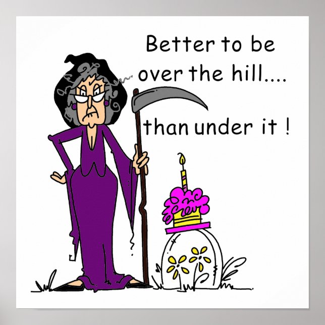 Grim Reaper Birthday Humour Poster (Front)