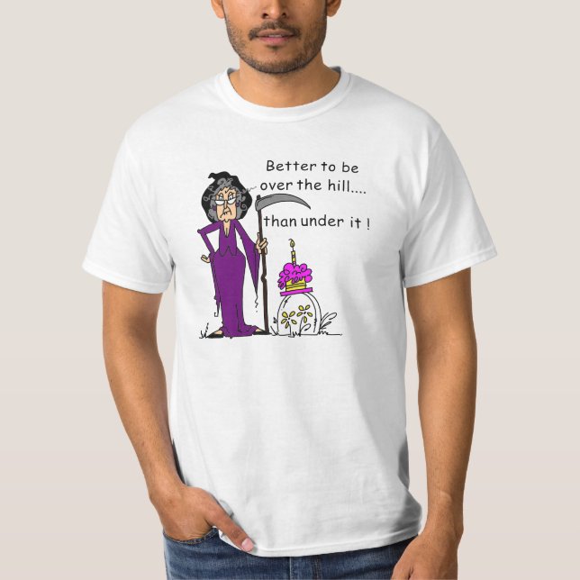 Grim Reaper Birthday Humour T-Shirt (Front)