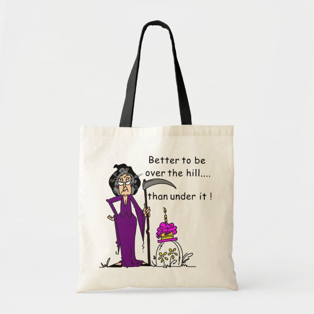Grim Reaper Birthday Humour Tote Bag (Front)