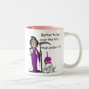 Grim Reaper Birthday Humour Two-Tone Coffee Mug