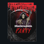 Grim Reaper Bloody Halloween Party Invitation<br><div class="desc">customise for your event. The Party Text is removable or can be re-positioned.
Created by Wannapik - Freepik.com</div>