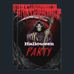 Grim Reaper Bloody Halloween Party Invitation<br><div class="desc">customise for your event. The Party Text is removable or can be re-positioned.
Created by Wannapik - Freepik.com</div>