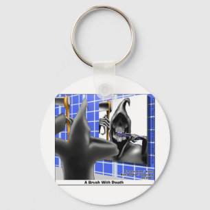 Grim Reaper Brush W/Death Funny Tees Mugs & Gifts Key Ring