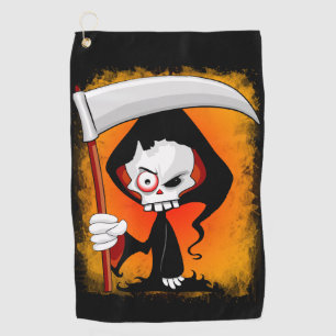 Grim Reaper Cartoon Golf Towel