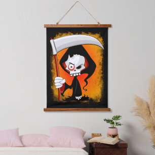 Grim Reaper Cartoon  Hanging Tapestry