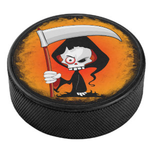 Grim Reaper Cartoon  Hockey Puck