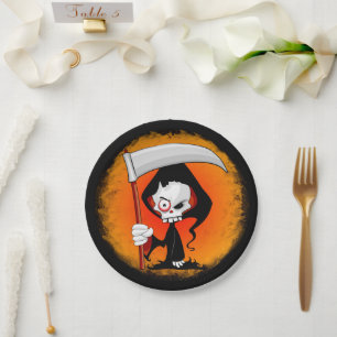 Grim Reaper Cartoon  Paper Plate
