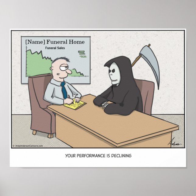 Grim Reaper cartoon personalised Poster (Front)