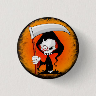 Grim Reaper Cartoon Water Bottle 3 Cm Round Badge