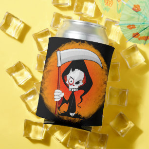 Grim Reaper Cartoon Water Bottle Can Cooler