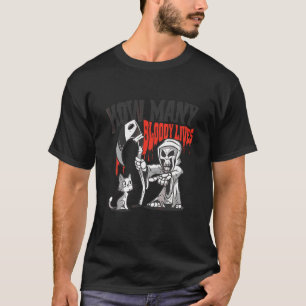 Grim Reaper Cat How Many Bloody Lives T-Shirt