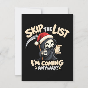 Grim reaper Christmas Santa list humour Invitation