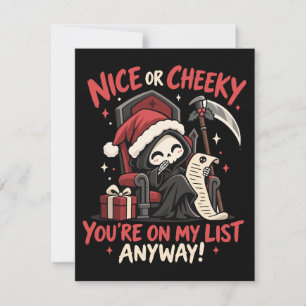 Grim reaper Christmas Santa list humour Invitation