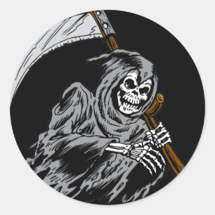 Grim Reaper Classic Round Sticker