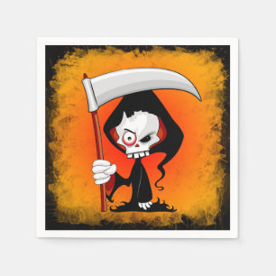 Grim Reaper Creepy Funny Cartoon Napkin