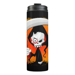 Grim Reaper Creepy Funny Cartoon Thermal Tumbler