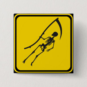 Grim Reaper Crossing! 15 Cm Square Badge
