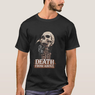 Grim Reaper Death Above Skull Hot Air Balloon Art T-Shirt