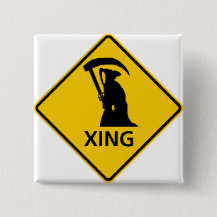 Grim Reaper / Death Crossing Highway Sig 15 Cm Square Badge