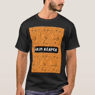 Grim Reaper Death Orange Paranormal Graveyard Hall T-Shirt