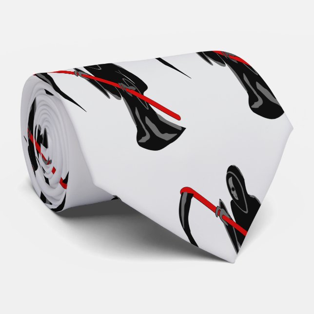 Grim Reaper Design Tie (Rolled)