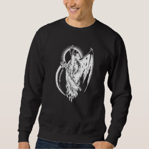 Grim Reaper Devil Wing Occult Dark Art Metal Goth Sweatshirt