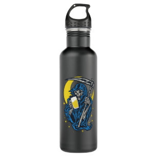 Grim Reaper Drinking Beer 710 Ml Water Bottle