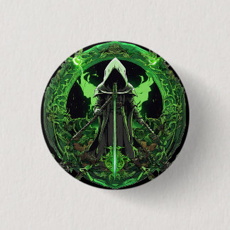 Grim Reaper Emblem In Green6 3 Cm Round Badge
