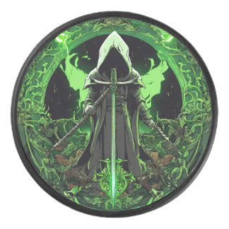 Grim Reaper Emblem In Green6 Hockey Puck