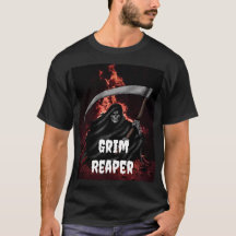Grim Reaper Fire Inferno Halloween Degien T-shirt