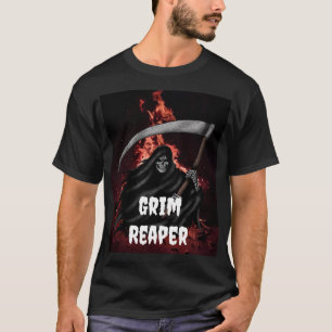 Grim Reaper Fire Inferno Halloween Degien T-shirt 