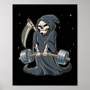Grim Reaper Gym Weight Training Deadlift  Poster