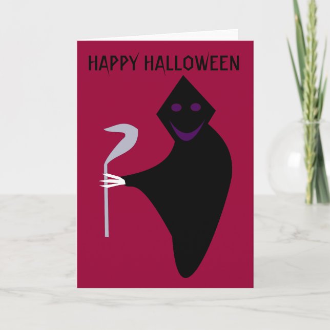 Grim Reaper Halloween Customisable Card (Front)