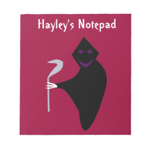 Grim Reaper Halloween Customisable Notepad